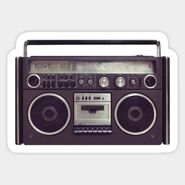 80s Retro Boombox Cassette Player Sticker by Blue Planet Boutique